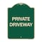 Signmission Designer Series Sign-Private Driveway, Green Heavy-Gauge Aluminum, 24" x 18", G-1824-9778 A-DES-G-1824-9778 - alternate 1